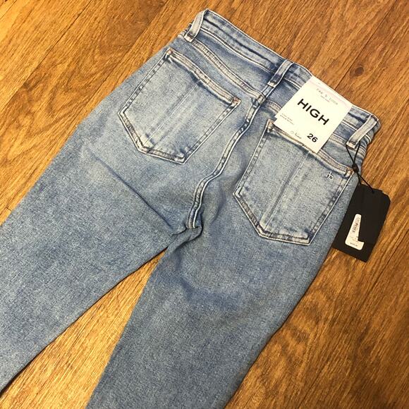 Rag & Bone Nina High Rise Ankle Skinny in Wells with Holes Size 26 - Picture 9 of 13